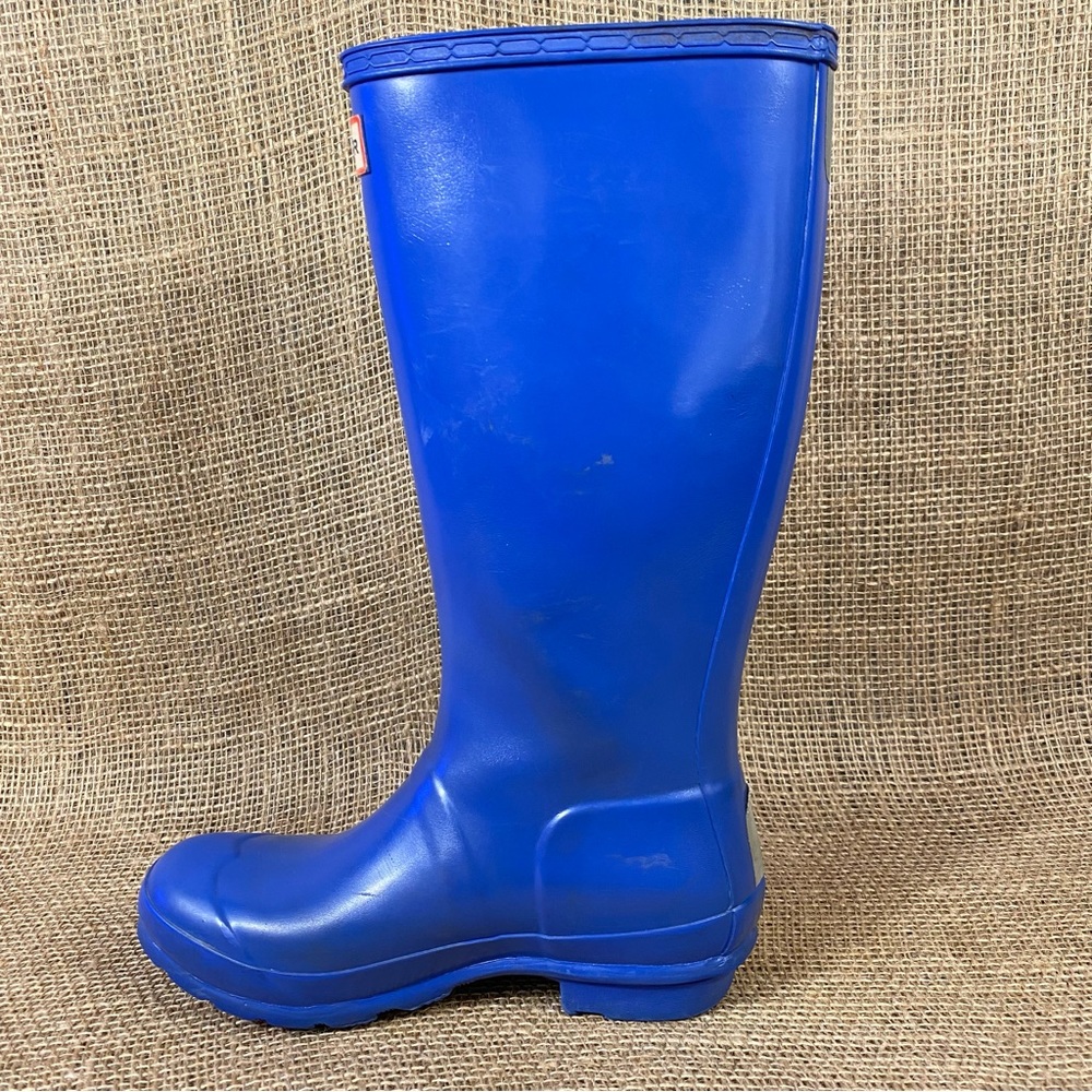 Hunter Rain Boots Original Blue Rubber Tall Pull On Waterproof Size 5 - Picture 5 of 11